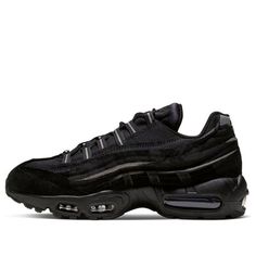 Nike Comme des Garcons x Air Max 95 Black CU8406-001 (SNKR/Retro/Unisex) Nike X Comme Des Garcons, Luxury Nike Sneakers For Sports, Black Leather Nike Air Max, Air Max 95 Black, Air Max 95, Comme Des Garcons, Air Max, Nike Air Max, Nike Air