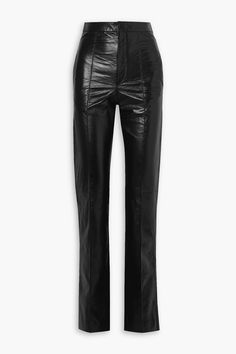 Leather Pants Look, Pants For Woman, Look Cool, Straight Leg Pants, Isabel Marant, Made In France, Black Pants, Leather Pants, Straight Leg