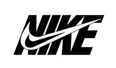 the nike logo is shown in black and white