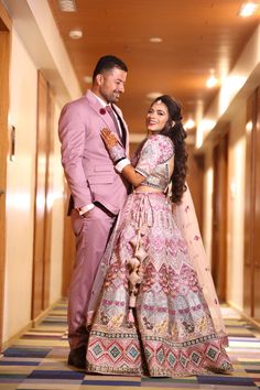 Indian couple Ring Ceremony dresses idea. Ring Ceremony Dress Indian Bride, Ring Ceremony Lehenga, Ring Ceremony Poses, Ring Ceremony Outfit, Ring Ceremony Couple Poses, Ring Ceremony Dress Indian, Dresses For Couples, Ring Ceremony Dress