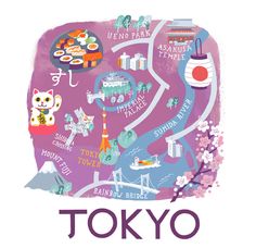 Tokyo Map, Sea Of Japan, Illustration Styles, Tokyo Tower, Travel Theme, Advocate Art, Travel Plan, City Illustration, Travel Illustration