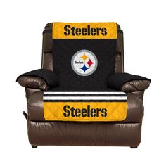 a chair with the pittsburgh steeles logo on it