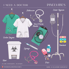 the medical items are labeled in this graphic above it's caption, i need a doctor pxelweies