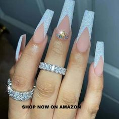 Hkanlre Rhinestones Press on Nails French Coffin Long Bling Fake Nails Nude Acrylic False Nails Full Cover Nails for Women and Girls 24PCS
Amazon Affiliate