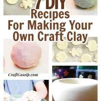 the cover of 7 diy recipes for making your own craft clay, with images of doughnuts and other items