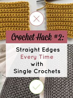 crochet hack 2 straight edges every time with single crochets