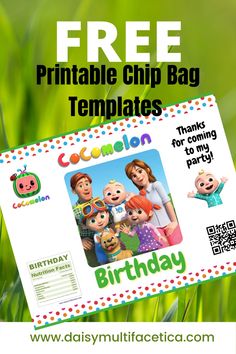 free printable chip bag templates for kids to use as birthday gift or party favors