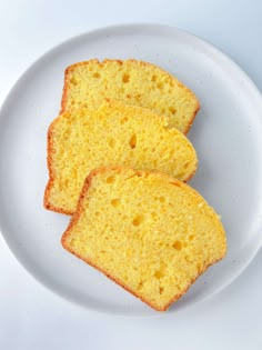 two slices of cake on a white plate