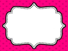 a pink and white polka doted background with a blank sign in the center for text