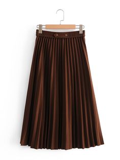 New Fashion Midlength Pleated Skirt With High Waist, A-line Skirt on Luulla Fall A-line Pleated Maxi Skirt, Brown Solid Color Skirt For Fall, Fall High-waist Solid Color Pleated Skirt, Fall Pleated Skirt Solid Color Relaxed Fit, Relaxed Fit Solid Color Pleated Skirt For Fall, Fall Pleated Skirt In Solid Color With Relaxed Fit, Brown Flowy Pleated Skirt For Spring, High Waist Brown Maxi Skirt For Fall, Spring Brown Flowy Pleated Skirt