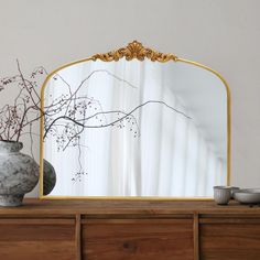 This Arch Antique Gold Ornate Over mantle Mirror is a beautiful, vintage inspired mirror, perfect for placing above a fireplace, bathroom vanity, dressing table or used as a leaner mirror. Antique Mirror Bathroom Vanity, Mirror Above Dresser, Antique Mirror Bathroom, Gold Vintage Mirror, Large Ornate Mirror, Above Dresser, Fireplace Bathroom, Over Mantle, Dresser Vintage