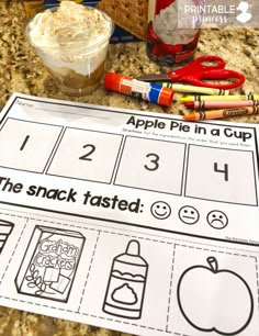 an apple pie in a cup activity for kids