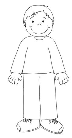 a drawing of a boy with his hands in his pockets and feet on the ground