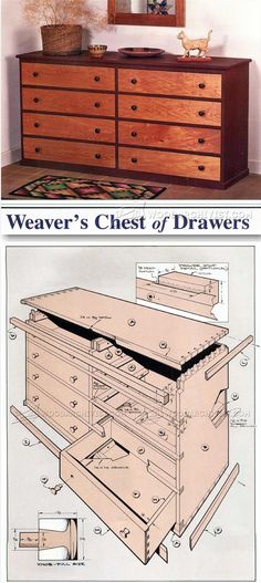 an image of a dresser with drawers and drawers on it's sides, in the process