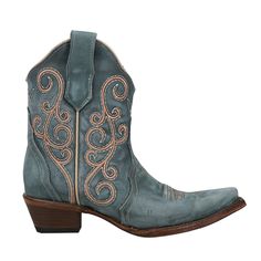 You can wear this style all day without worrying about getting tired. It features; sturdy pull-on straps with an elegant snip toe. The smooth inside leather lining, cushioned leather insole, leather outer sole with a rubber heel cap, and 2-inch stacked heel, scream comfort. $147.95 Corral Boots Womens, Women's Circle, Corral Boots, Heel Caps, Boots Womens, Rubber Heels, Mid Heel, Stacked Heel, Casual Boots