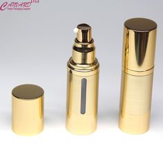 Product: 1oz 30ml gold airless pump bottle Color: golden as picture This airless pump bottle has a clear window on the bottle body, so as to see the inside products Application: lotion, cream ,serum Empty Plastic Bottles, Cream Serum, Pump Bottle, Clear Window, Clear Windows, Picture This, Plastic Bottles