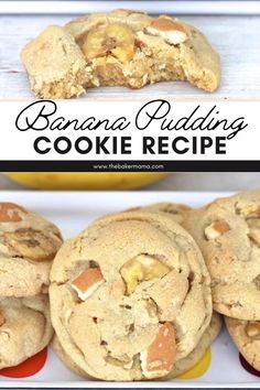 banana pudding cookie recipe on a plate