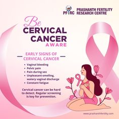 Cervical cancer is a very treatable disease if detected in its earliest stages. Know the symptoms and be aware. #cervicalcancer #cervicalcancerawareness #cancer #womenshealth #ovariancancer #prashanthfertility #fibroids #infertility #cervicalcancersurvivor #healthcare Be Aware, Disease, Health Care