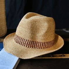 Raffia Straw Panama Hat.