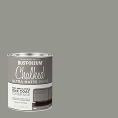 a gray paint can with the words chalked on it