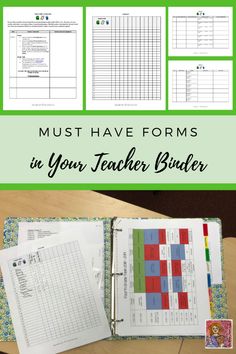 a binder with the words must have forms in your teacher binder on it