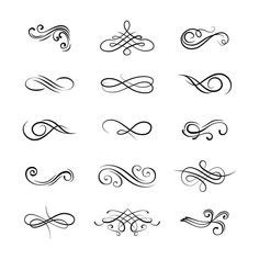 a set of calligraphics in the form of swirls