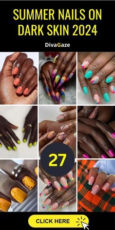 Nail Ideas For Dark Skin, Dark Skin Nail Polish, Boring Nails, Best Summer Nail Color, Summer Nail Ideas, Food Fusion, Mood Style, September Nails, Colors For Dark Skin