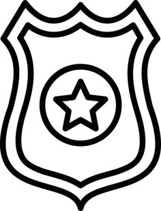 Police Badge Line Icon Icon Icon, Media Icon, Social Media Icons, Line Icon, Vector Free, Social Media, Media