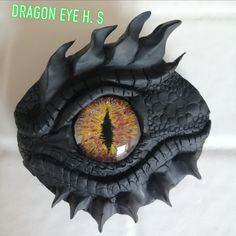 the dragon eye is painted black and orange