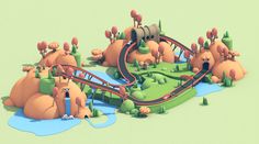 Racing Games For Kids, 3d Stylized Environment, Amusement Park Isometric, Stylized Game Environment, Unreal Engine Stylized, Low Poly Desert Environment, Vr Games, New Media Art