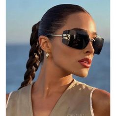 Miu Miu Sunglasses Mu 54ys Gold Dark Grey 5ak5/S0 Women Wrap Logo Lightweight Brand New In Full Packaging Size: 80/14/110 Rxable: No 100% Authentic Made In Italy Comes With Miu Miu Box, Case And Cloth Case Style Might Depend On Availability And/Or Fit. Note/ Disclosure: Face Pictures Are Included To Show How The Style Looks On Face. Please Note Many Are Taken In Different Lighting So Colors May Not Represent True. Refer To Other Pics For True Color. Also, Any Screen Adjustment, Different Screens Miu Miu Black Mirrored Sunglasses, Miu Miu Black Sunglasses With Mirrored Lenses, Miu Miu Black Sunglasses With Uv Protection, Black Miu Miu Sunglasses With Mirrored Lenses, Modern Miu Miu Sunglasses For Evening, Summer Evening Sunglasses With Glass Lenses, Modern Miu Miu Sunglasses For Party, Black Glass Sunglasses For Spring, Trendy Evening Sunglasses For Summer