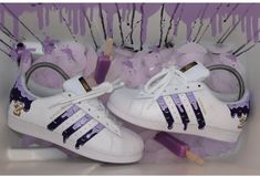 Clean Sneakers White, Painted Adidas Superstar, Custom Adidas Superstar, Painted Adidas, Custom Trainers, Girlfriends Birthday, Adidas White Shoes, Adidas Superstars, Custom Adidas