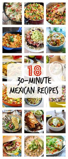 18 (30-Minute) Mexican Recipes! Lazy Dinners, Diy Easy Recipes, Mexican Cooking, Hispanic Food, Snacks Für Party, Mexican Recipes, Mexican Dishes, Tex Mex, Main Dish Recipes