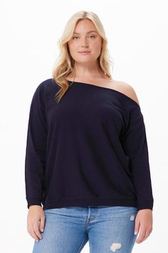 Plus Size Cashmere Off the Shoulder Sweater- navy Off The Shoulder Sweaters, Minnie Rose, Cashmere Pants, Off The Shoulder Sweater, Cashmere Dress, Cashmere Accessories, Off Shoulder Sweater, Skirt Belt, Plus Size Sweaters