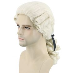 Category:Synthetic Wig; Gender:Women's; Wig Type:Cosplay Wig; Occasion:Daily Wear,Party / Evening,Vacation,Birthday,Cosplay Costumes; Age Group:Adults; Color Shade:Blonde,Gray,White; Hair Material:Synthetic Hair; Cap Construction:Machine Made; Texture:Curly; Length:Long; Features:Party,Fluffy,Comfy,Fashion,Easy to Carry; Heat Resistant:Yes; Listing Date:08/29/2023; Cap Circumference:; Front to Back:; Nape of Neck:; Side to Side Across Forehead:; Side to Side Over Top:; Temple to Temple Across Ba Judge Costume, Mens Wig, Ponytail Wig, Mens Wigs, Natural Wigs, Wig Stand, White Blonde, Wigs Online, Costume Wigs