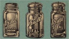 three jars with the words ball and deal written on them, all lined up in a row