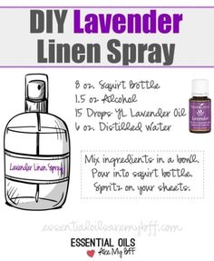 Diy Lavender, Lavender Linen, Oils For Sleep, Homemade Cleaning Products, Essential Oil Diffuser Blends, Young Living Oils, Oil Diffuser Blends, Cleaning Recipes