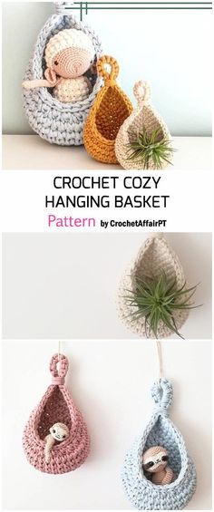 crochet cozy hanging basket pattern for baby animals