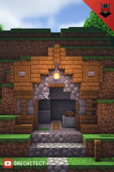 a screenshot of a minecraft house with the door open