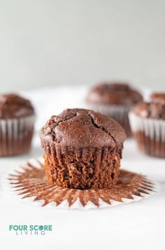 Easy Keto Chocolate Zucchini Muffins! A tender and decadent chocolate muffin made with zucchini and almond flour. These sweet keto muffins are the perfect gluten-free, dairy-free treat for any time of day.