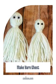 Make Yarn Ghost Yarn Ghost, Crochet Halloween Decorations, Halloween Yarn, Tassels Tutorials, Easy Yarn Crafts, Ghost Crafts, Yarn Tassel, How To Make Tassels, Crochet Halloween