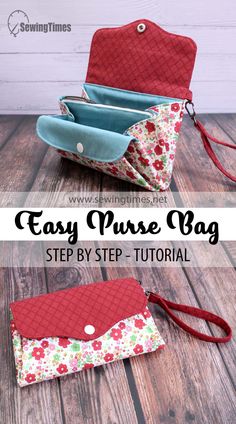 the easy purse bag sewing pattern with instructions to make it