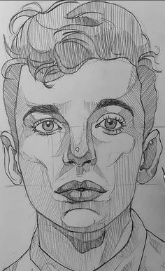 a pencil drawing of a man's face