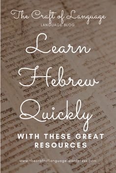 an open book with the words learn hebrew quickly and then, it's great resources