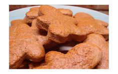 a plate full of dog biscuits on a table