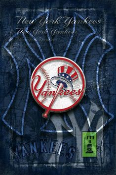 the new york yankees logo is displayed on a poster