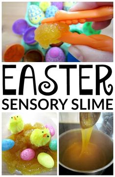 an easter activity for kids to make and eat with the help of candy slime