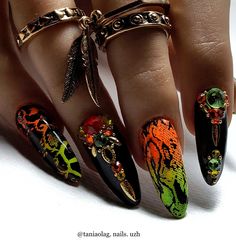 Mermaid Nails, My Works, Gucci Mules, Almond Nails, Nail Design, Manicure