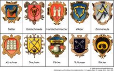 the emblems of different countries are shown in this image, and each has their own name