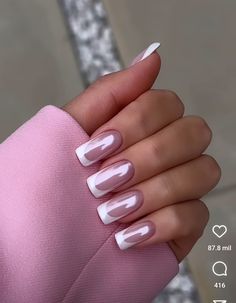 Trendy Chrome Nails, Chrome Summer Nails, Summer Chrome Nails, Light Blue Chrome, Chrome Manicure, Blue Chrome Nails, White Chrome Nails, Pink Nail Art Designs, Pink Chrome Nails